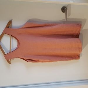 100% linen FLAX by jeanne engelhart dress coral